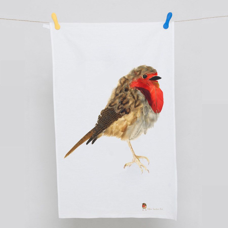 Tea towel hanging loose robin
