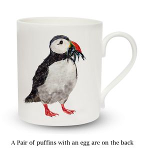 POP MUG - Puffin with Fish Design
