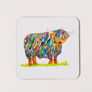 COASTER - Bright Highland Cow Design