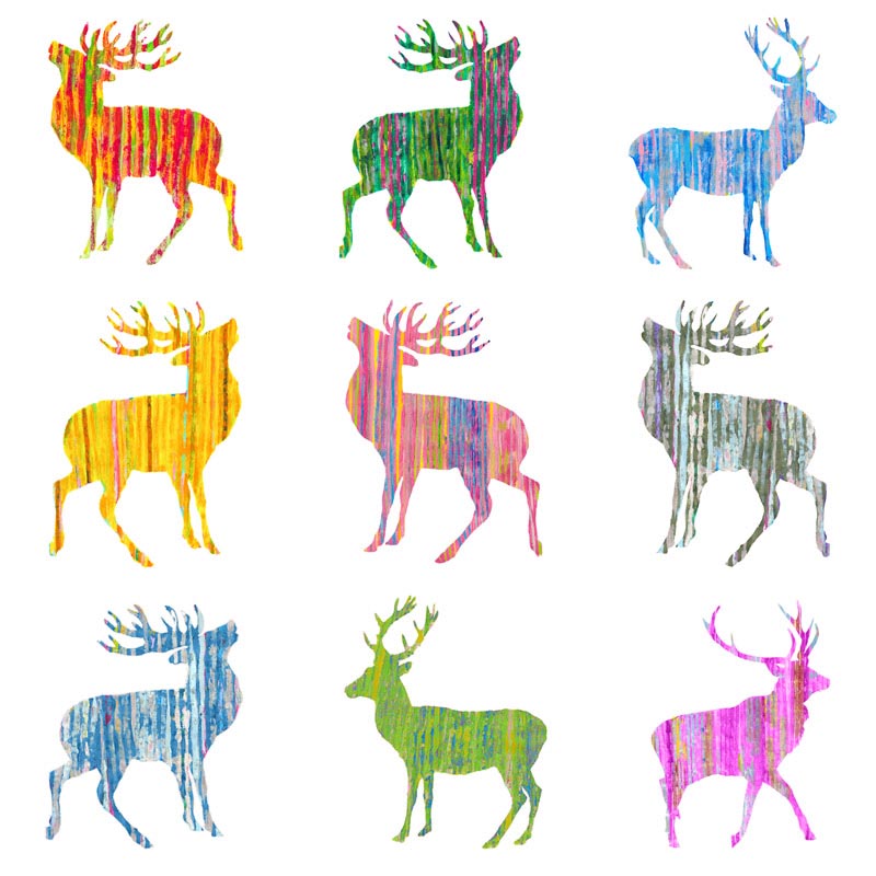 CARD SQUARE - Multiple Stags
