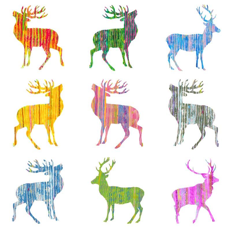 CARD SQUARE - Multiple Stags