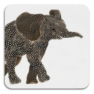 ON SALE - SQUARE COASTER - Large Elephant Facing Right Design
