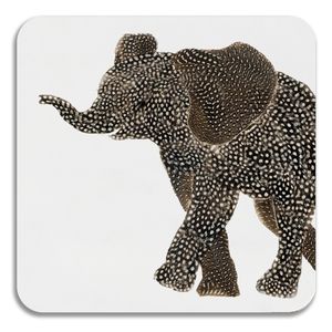 ON SALE - SQUARE COASTER - Large Elephant Facing Left Design