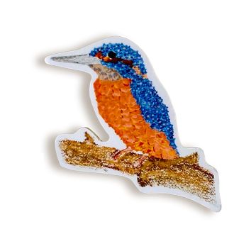 TINY image kingfisher magnet on white