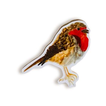 TINY image robin magnet on white