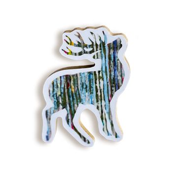 TINY image stag magnet on white