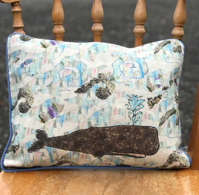 RECTANGULAR CUSHION - Whale on Waves RECTANGULAR CUSHION - Whale on Waves