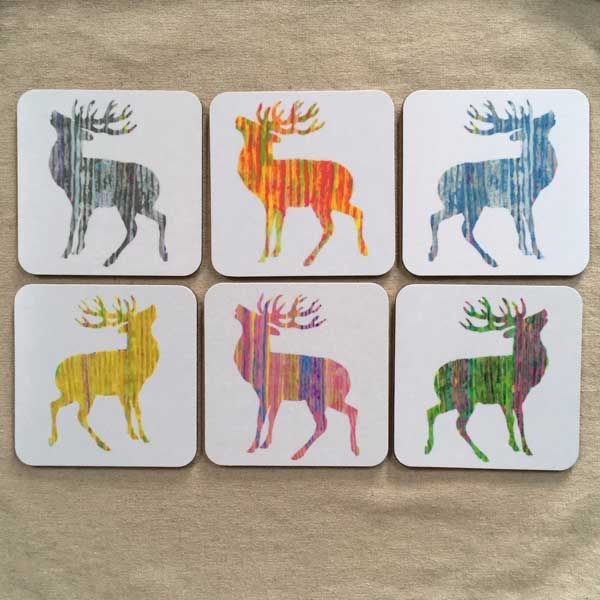 COASTER - Set of 6 - Stag Design
