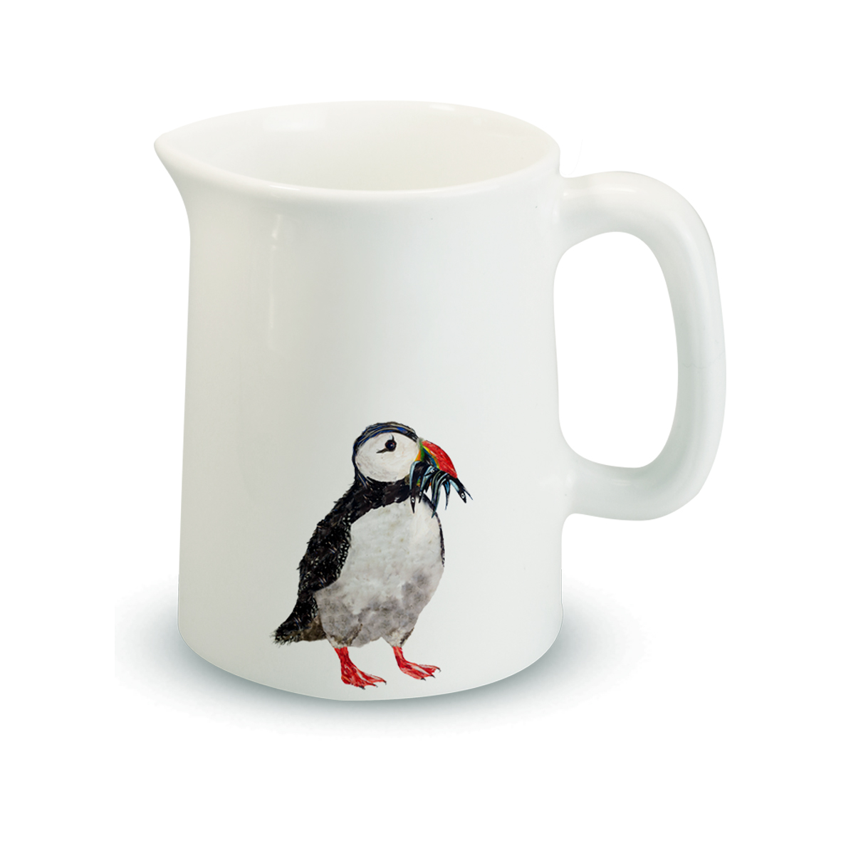 Jug 1/4 pint mini jug - Puffin with fish