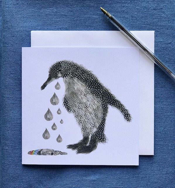 CARD SQUARE - Penguin condolences CARD SQUARE - Penguin condolences