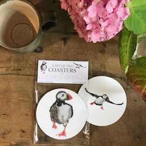 COASTER - Set of 2 - Puffin Running and Puffin Flying