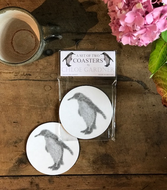 COASTER - Set of 2 - Penguin Design