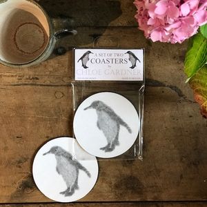 COASTER - Set of 2 - Penguin Design