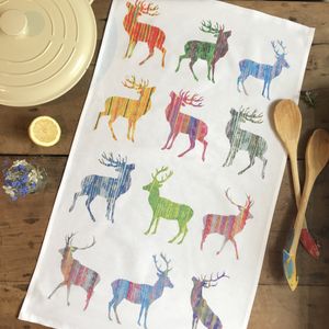 TEA TOWEL IN A GIFT BAG - Multi Stag