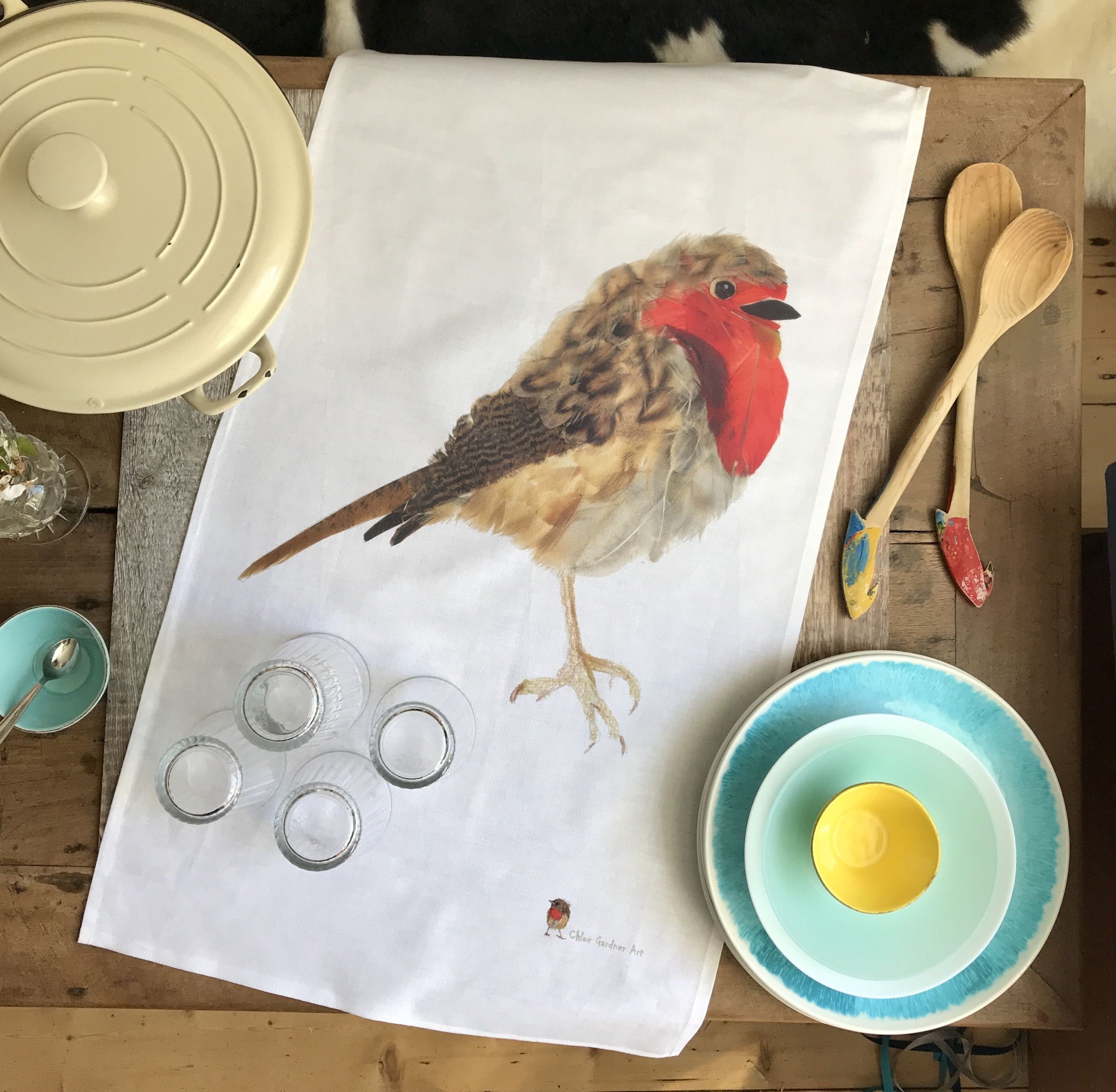 tea towel loose robin a