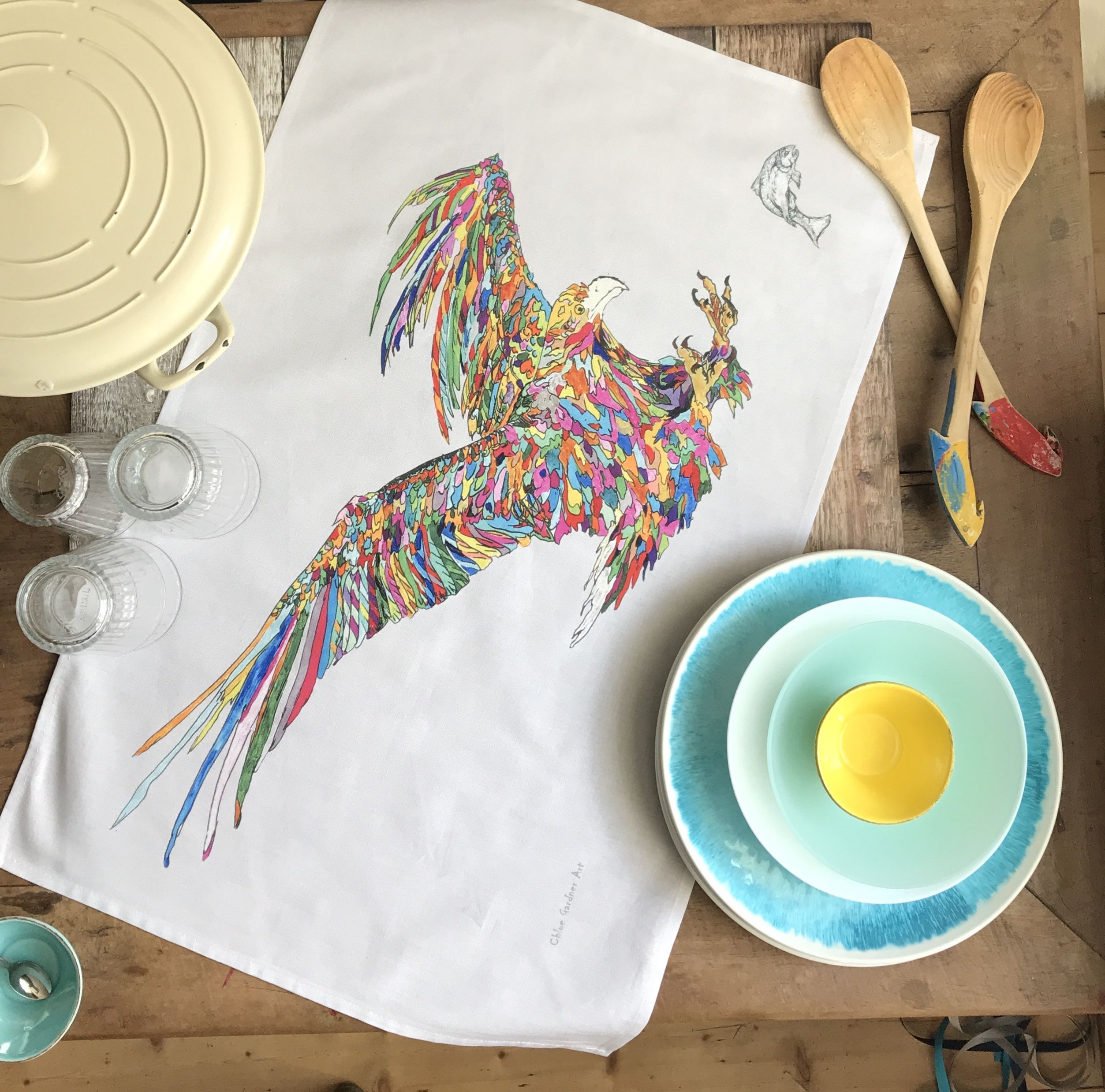 tea towel loose eagle b