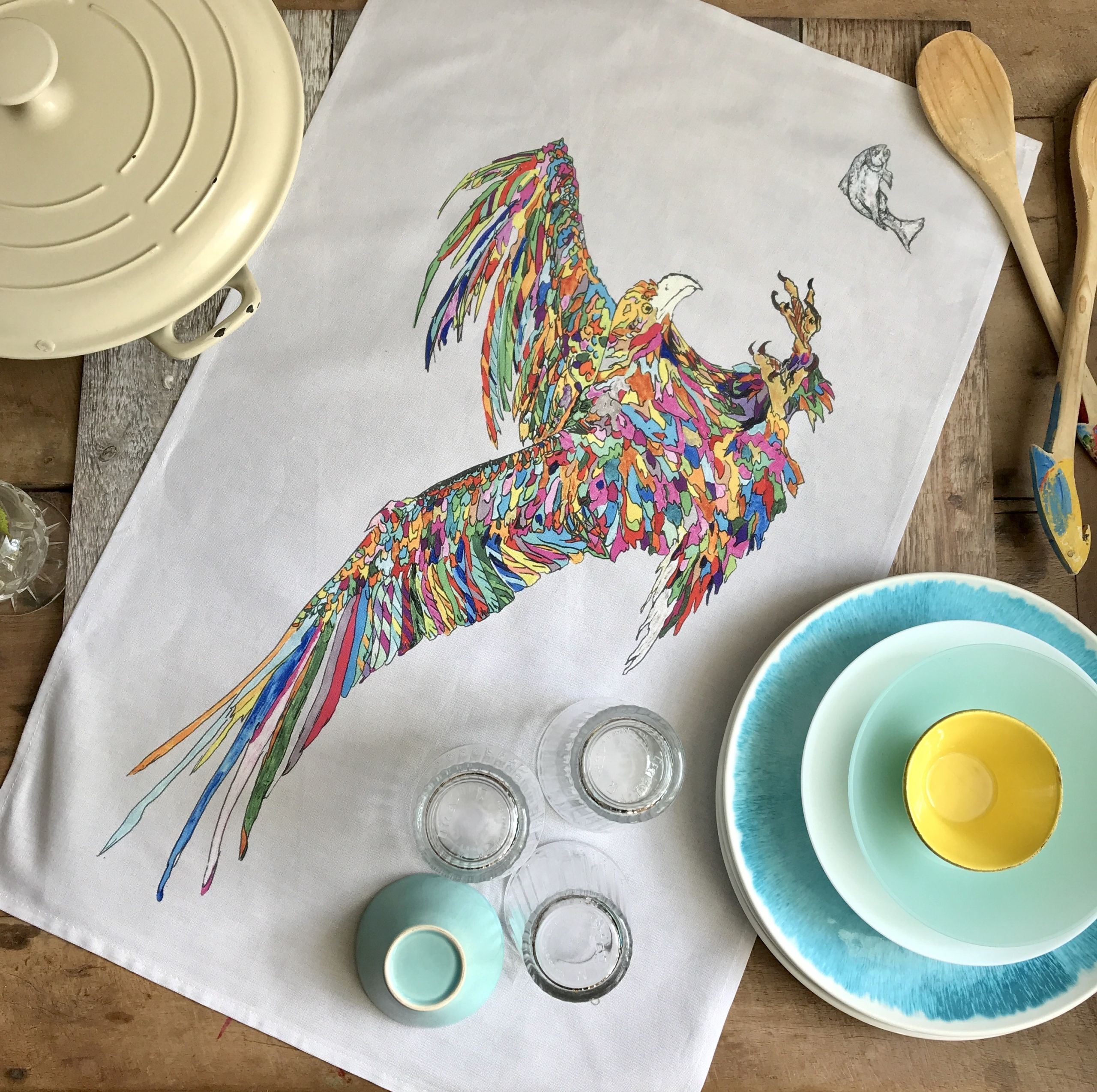 tea towel loose eagle a