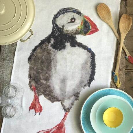 tea towel loose puffin running tea towel loose puffin running