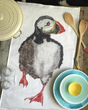 tea towel loose puffin running tea towel loose puffin running