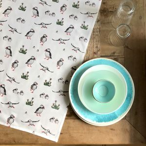 TEA TOWEL IN A GIFT BAG - Puffin Repeat