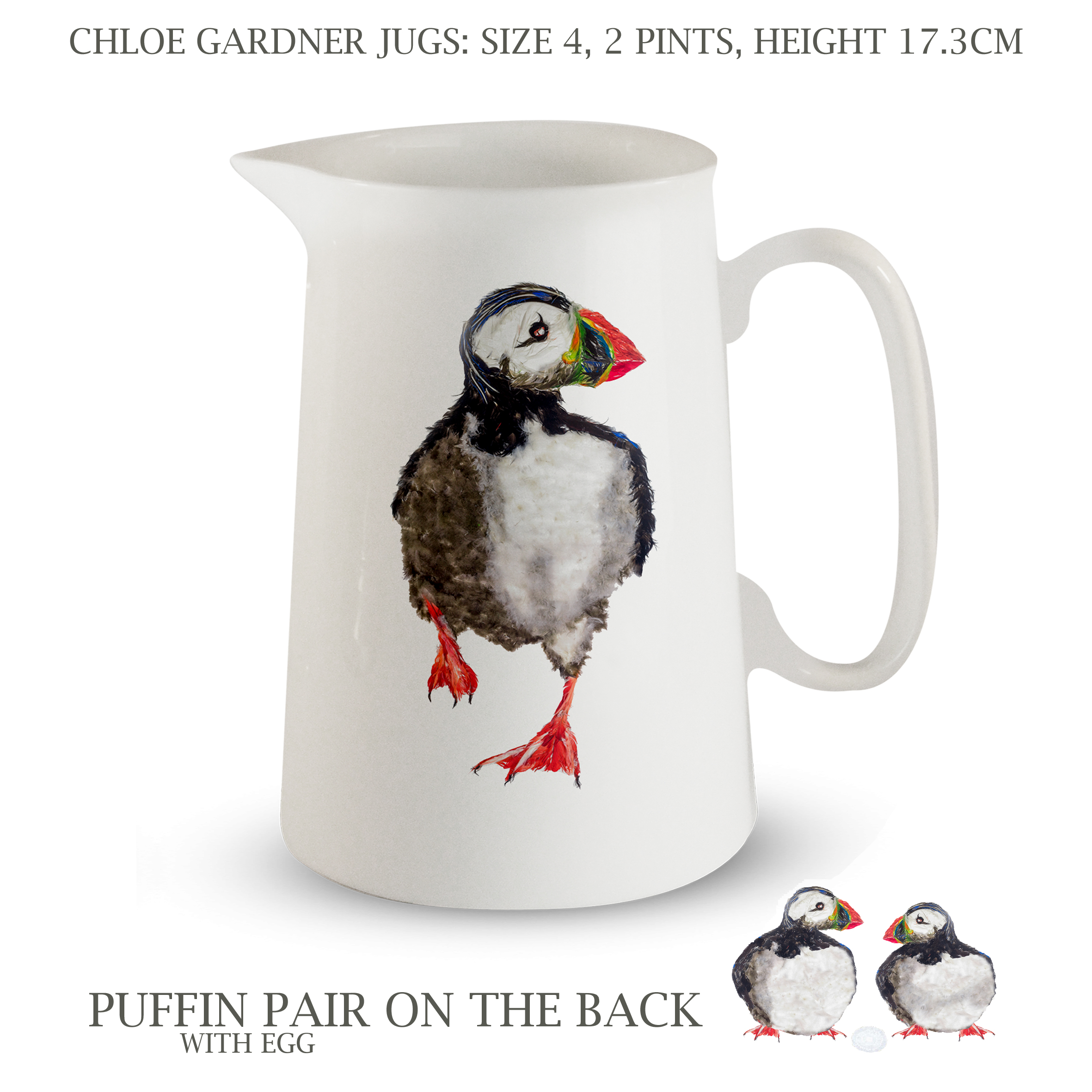 Jug - 2 pint - PUFFIN Design