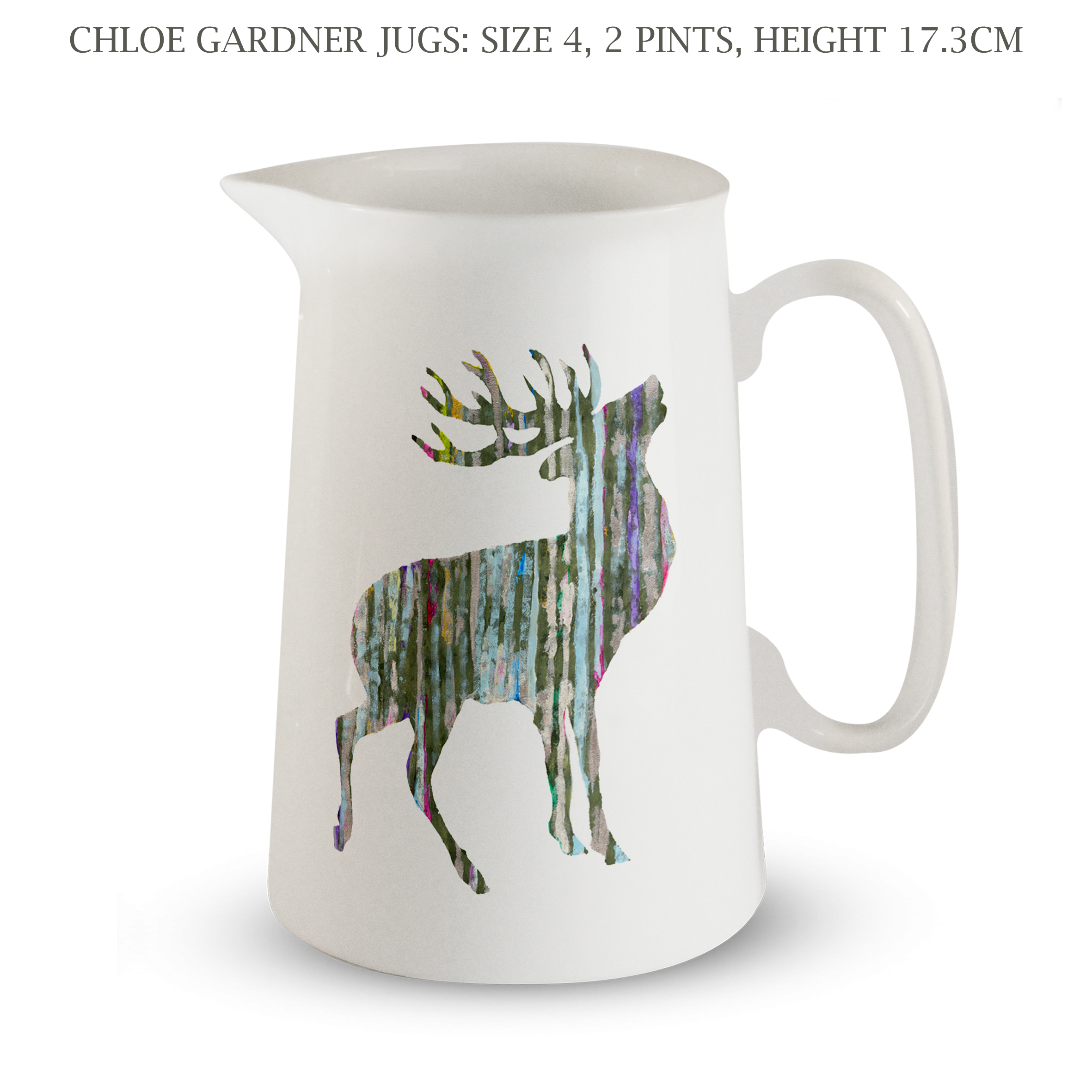 Jug - 2 pint - SILVERY STAG Design