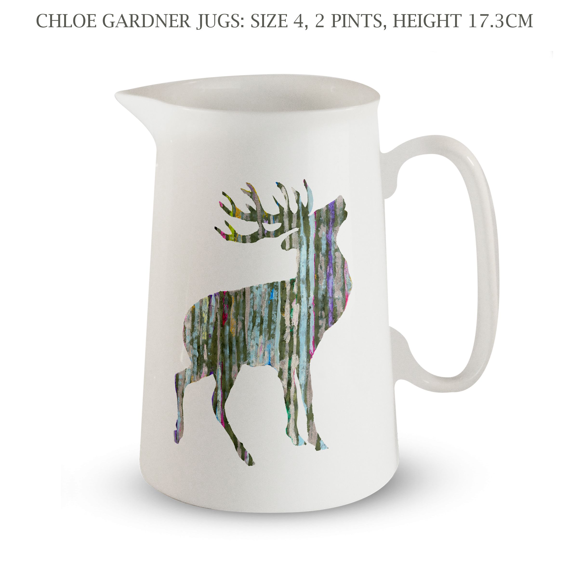 Jug - 2 pint - SILVERY STAG Design