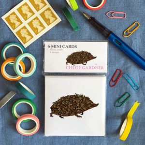 MINI SQUARE CARD PACK - Hedgehog design