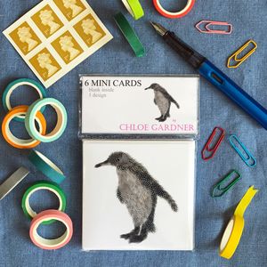MINI SQUARE CARD PACK - Penguin Design