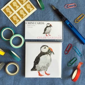 MINI SQUARE CARD PACK - Puffin Design