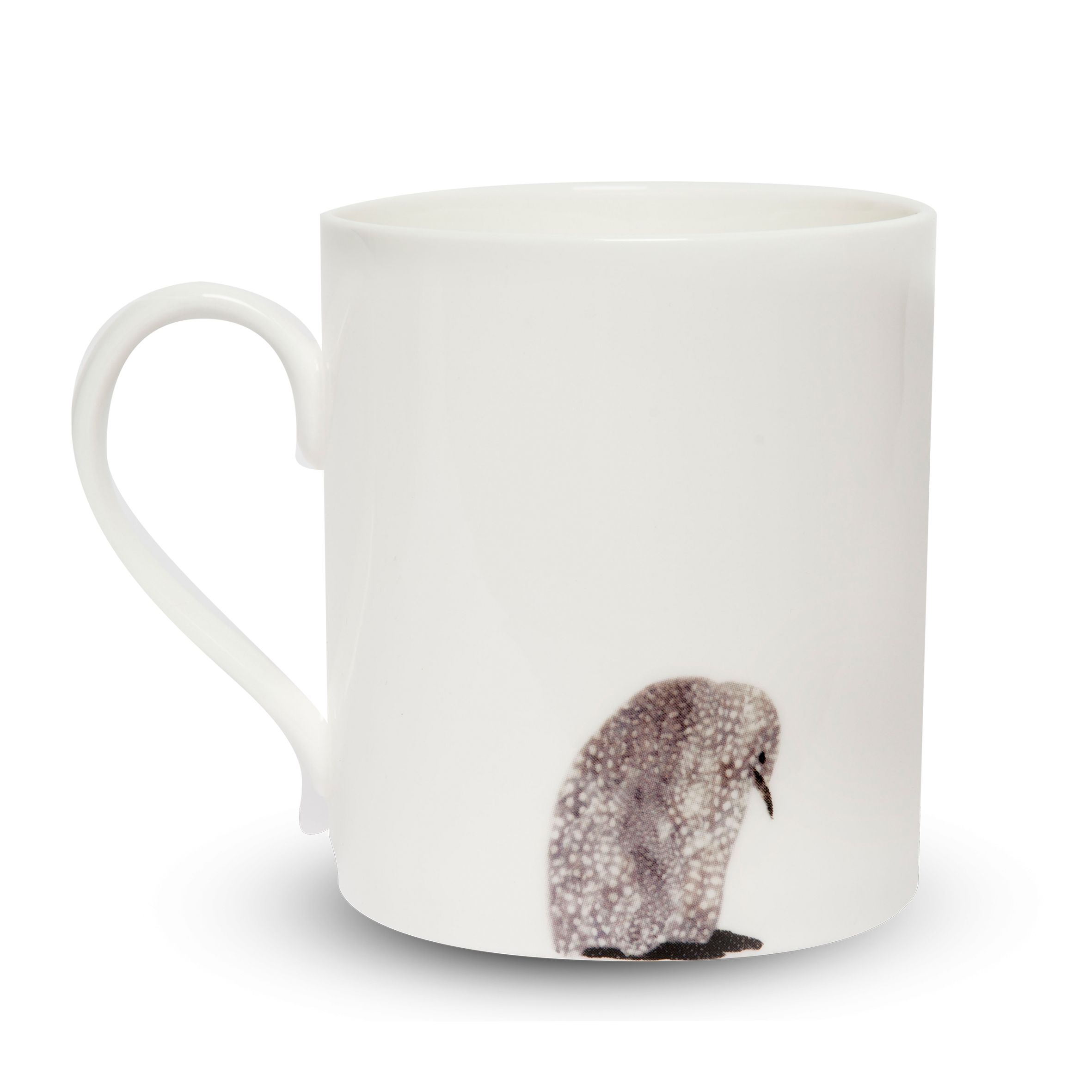 Mug pop on white penguin baby