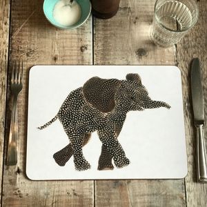 ON SALE - TABLEMAT - Oblong - Elephant Design