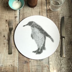 ON SALE - ROUND TABLEMAT -  Penguin
