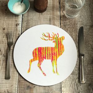 ON SALE - ROUND TABLEMAT - Red Stag