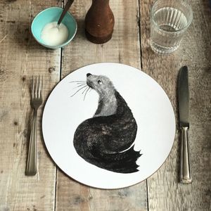 ON SALE - ROUND TABLEMAT - Seal