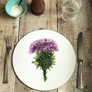 PRE ORDER FOR END OF NOVEMBER - ROUND TABLEMAT - Thistle