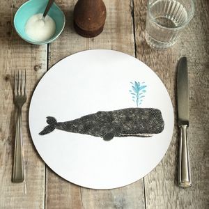 ON SALE - ROUND TABLEMAT - Whale
