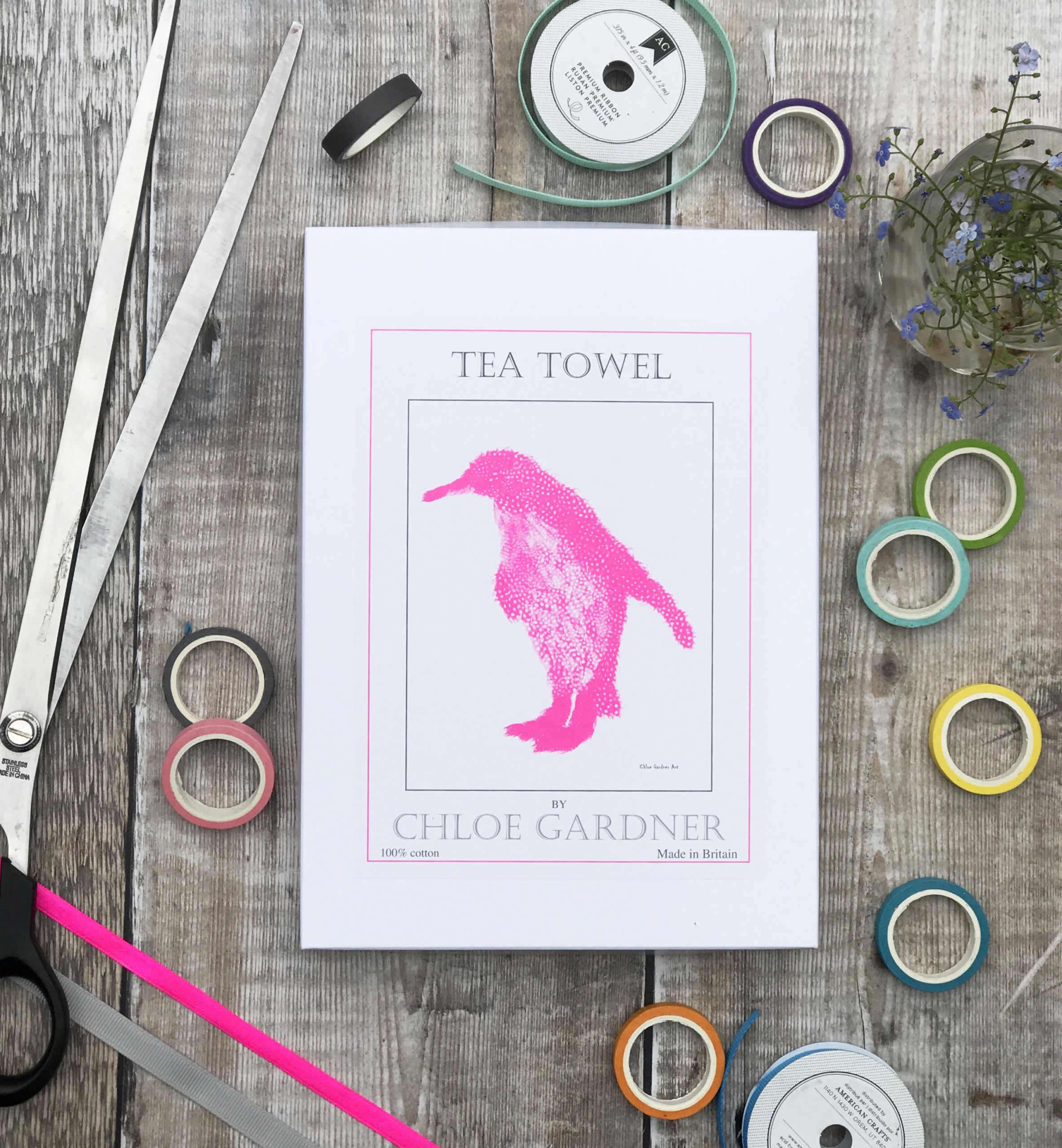 TEATOWEL BOXED FLURO PENG A