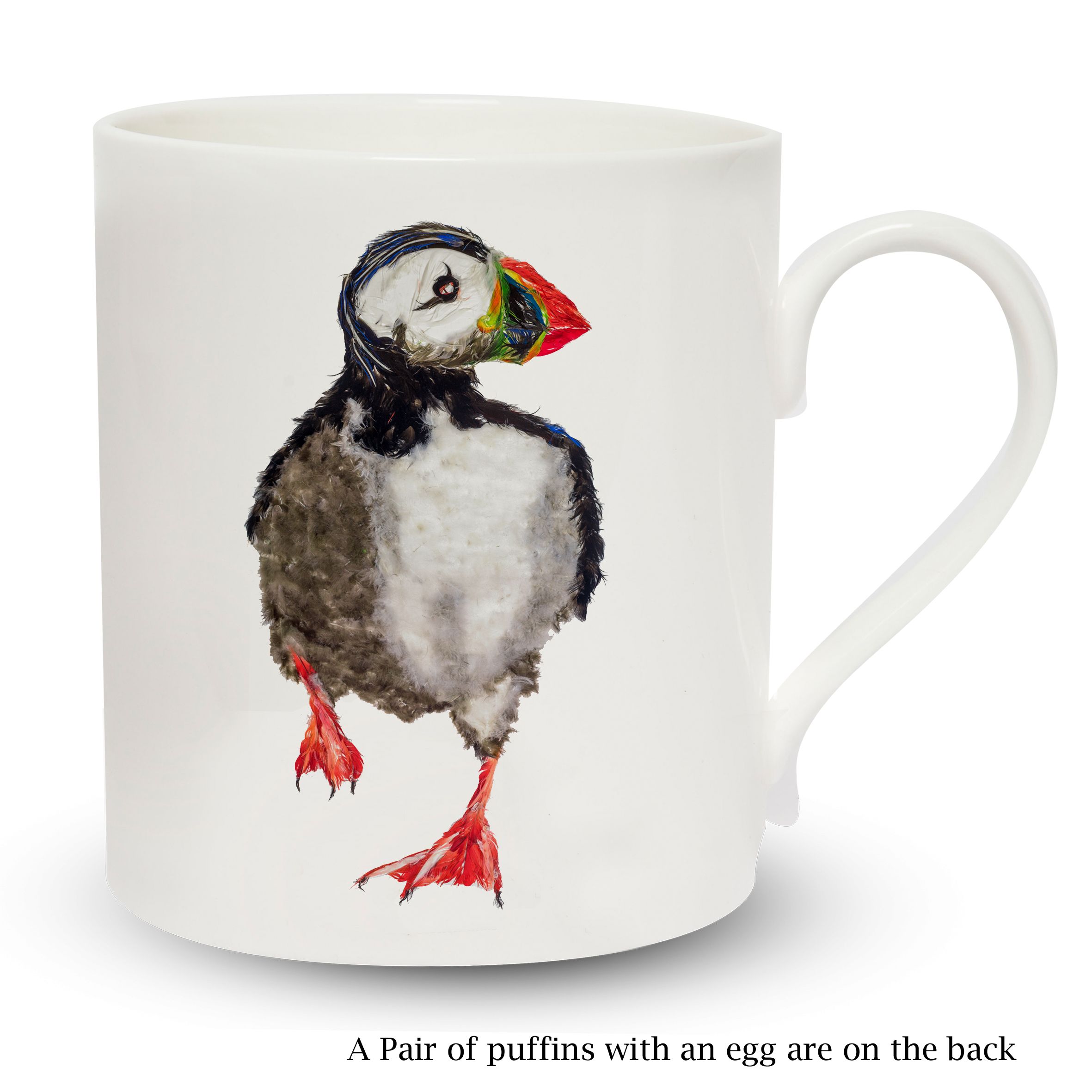 mug pop on white puffin running front