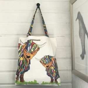 Large Bag - Bright Cow And Baby