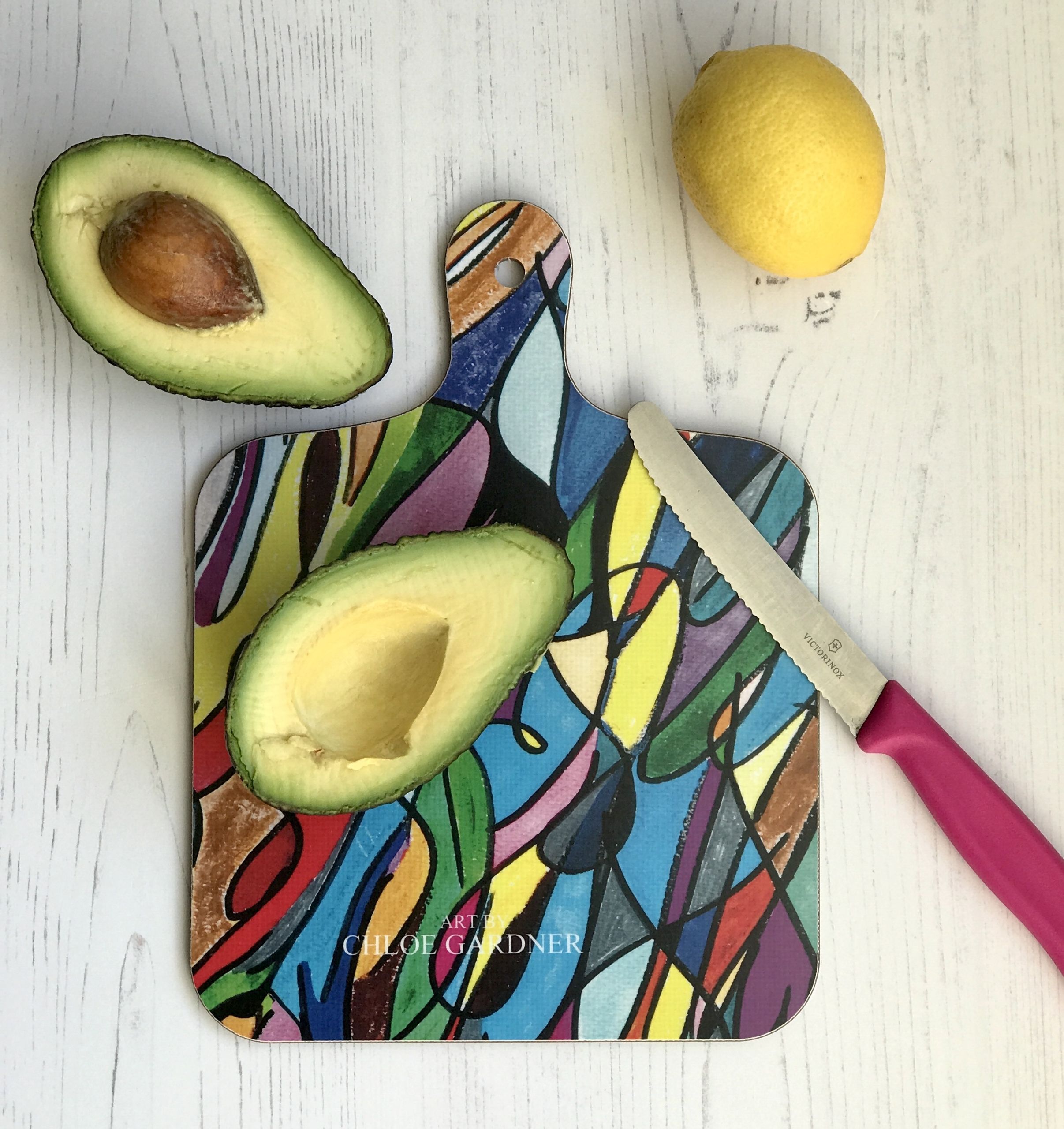 Chopping board small bright coloured back B