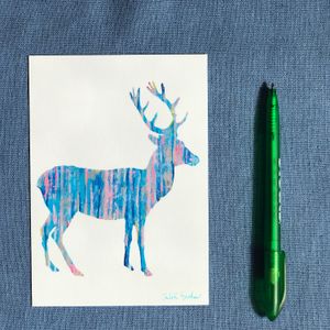 POSTCARD A6 - Blue Deer
