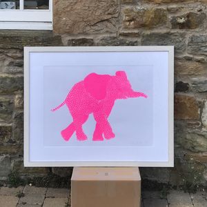 LAST ONE- Screen Print Edition of 10- GIANT Flouro Pink Elephant