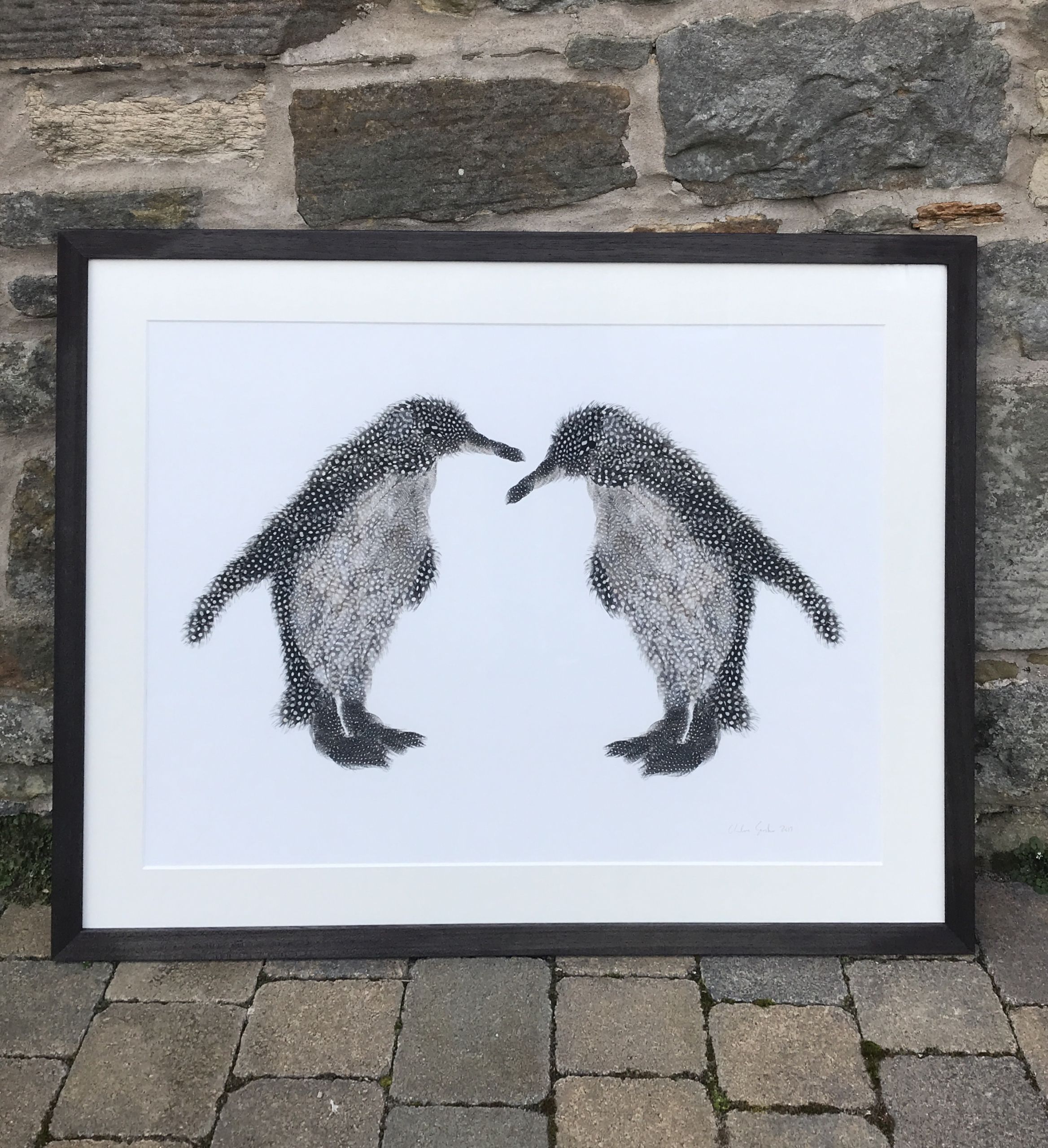 Giclee print penguin pair b
