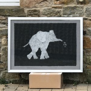 Screen Print Edition of 4- Silver Elephant