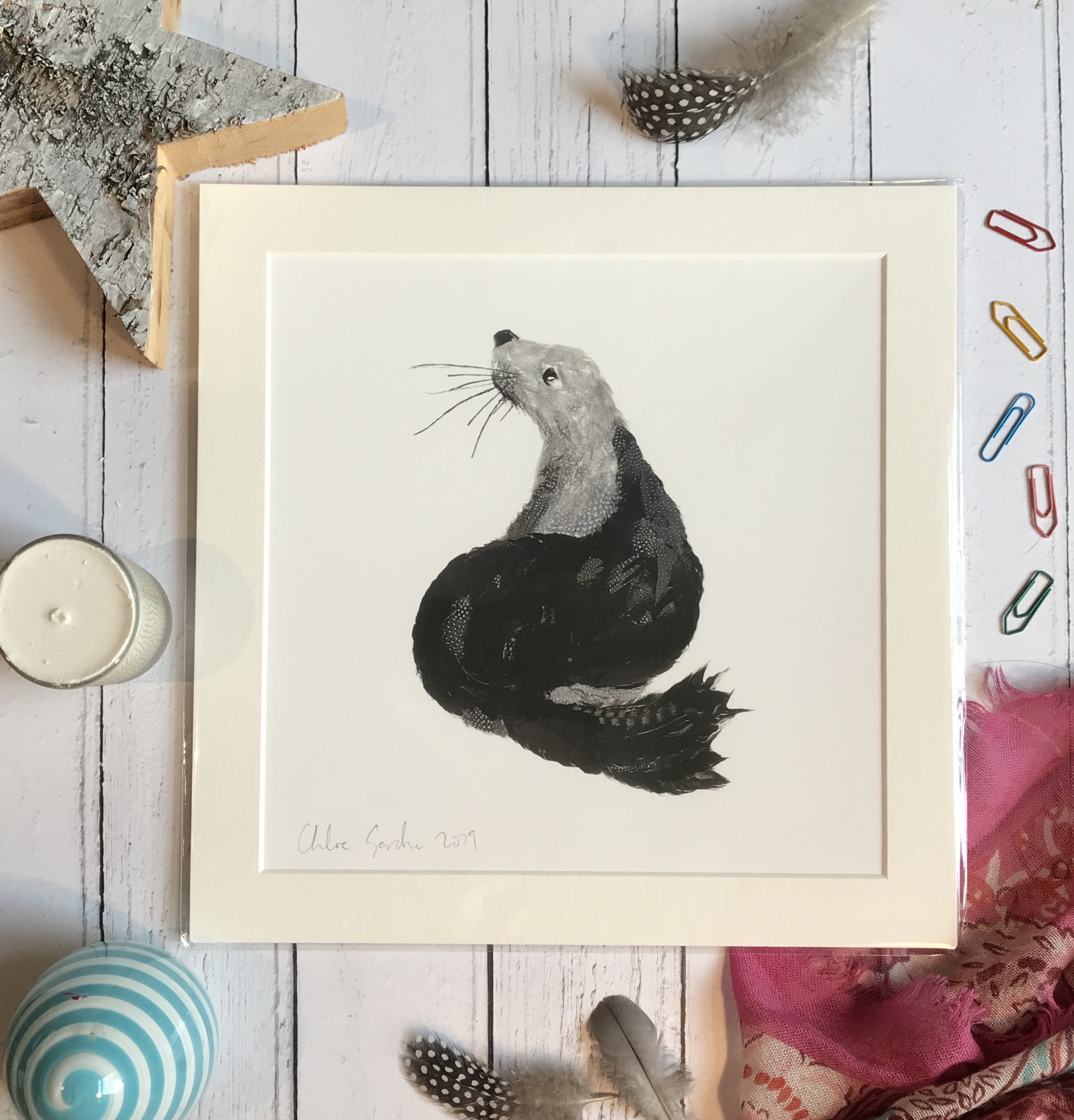Unframed Print - Square in a mount and bag for 12 inch frame - SEAL  (Avail:2 04/26)