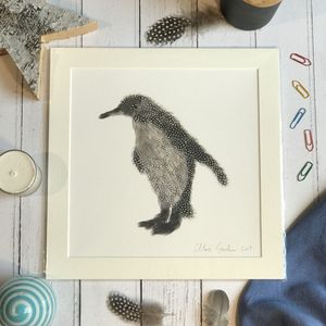 Mini Print - Square in a mount and bag for 8 inch frame - Penguin  (Avail:3 (04/26)