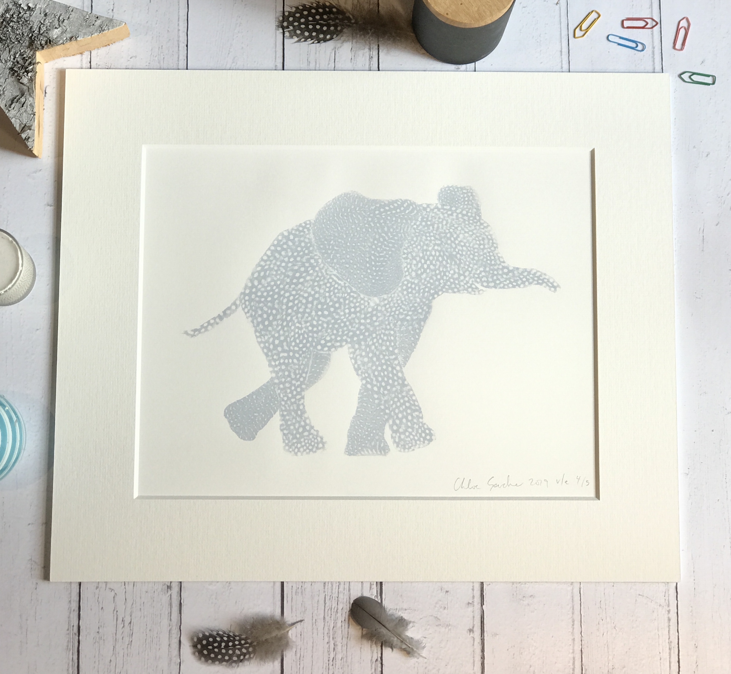 LAST FEW - Screen Print Edition of 5- Farrow & Ball B  Elephant facing right