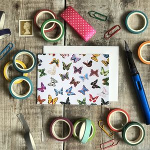 CARD PACK - A7 Butterflies on White (landscape)