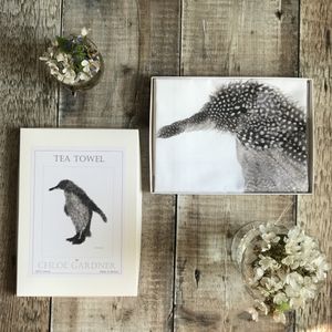A GIFT BOXED TEA TOWEL - Penguin Design